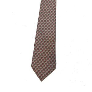 Hermes Red and Gray Patterned Tie